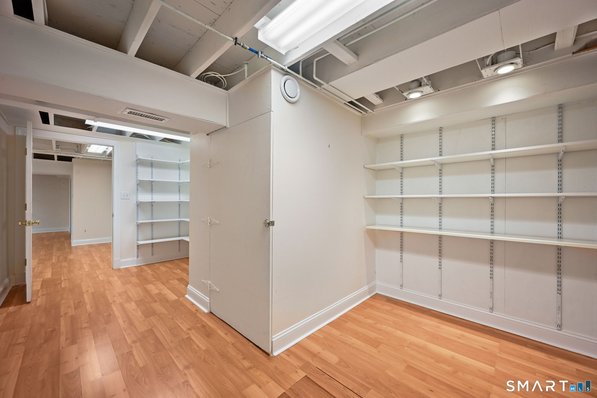 36 MacArthur Lane Stamford, CT 06902 - Photo 31 of 40 Partially finished lower level shelved storage space housing some mechanicals