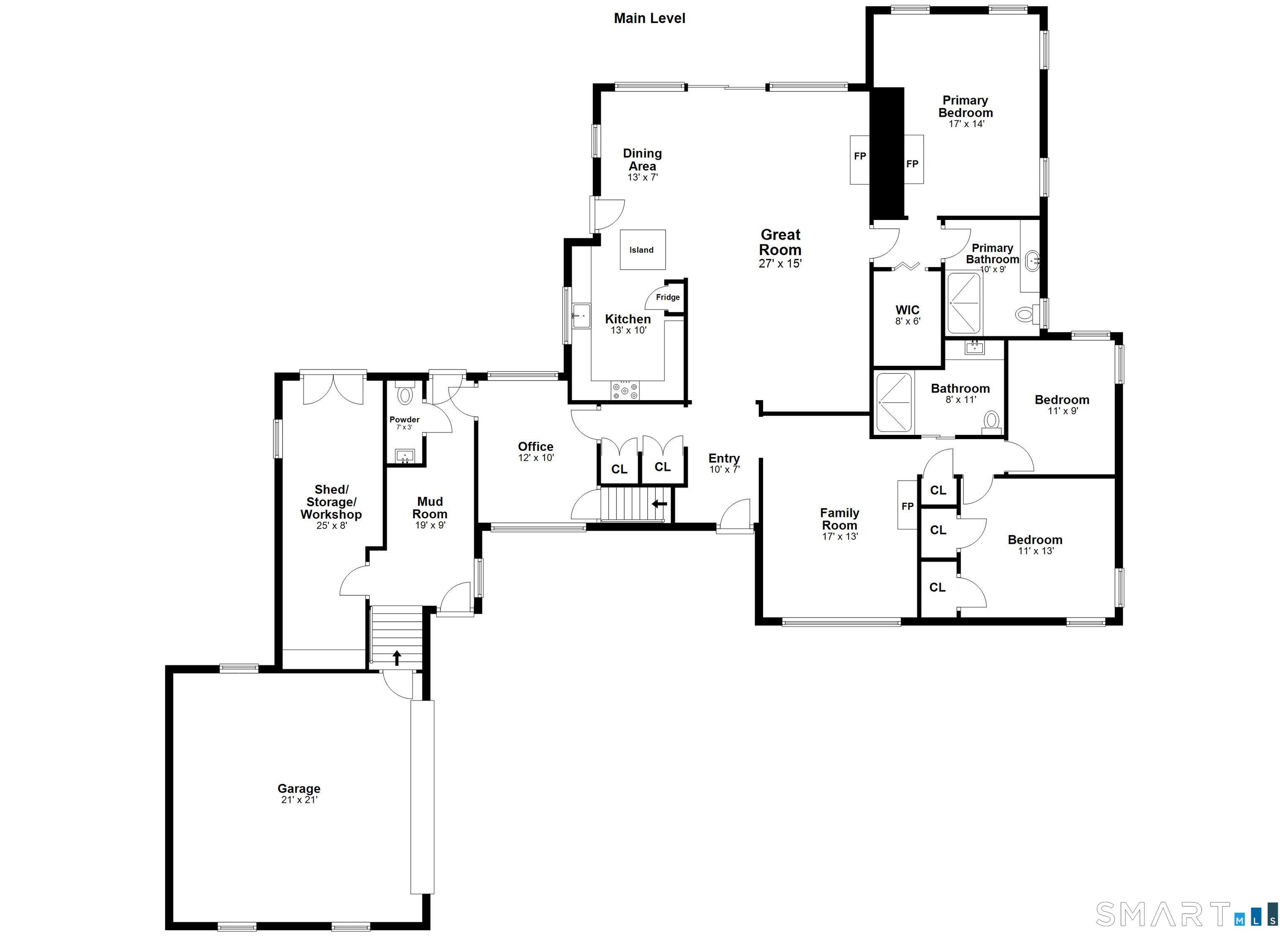 36 MacArthur Lane Stamford, CT 06902 - Photo 39 of 40 Main Level Floor Plan