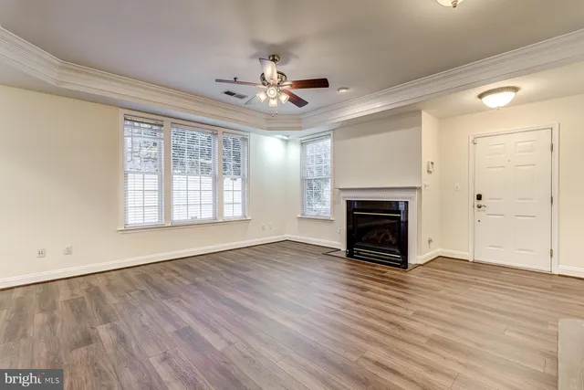 a view of a hallway with washer and dryer