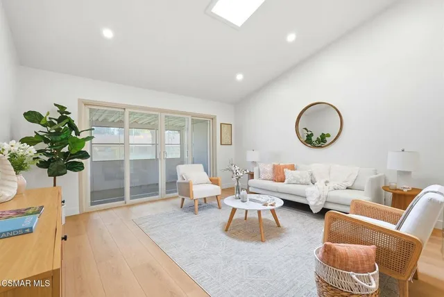 a living room with furniture