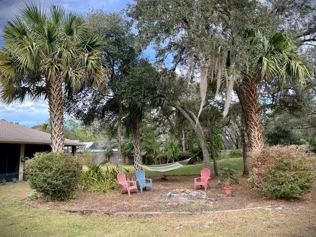 a view of outdoor space with garden