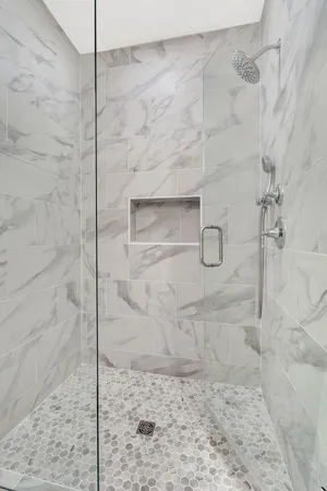 a bathroom with a shower