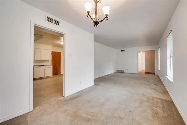 a view of livingroom with kitchen