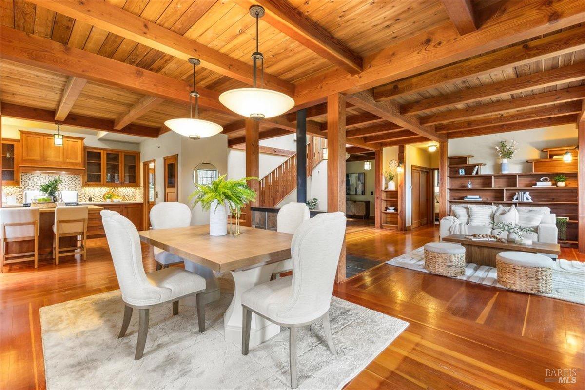 12076 Cloud Ridge Road Healdsburg, CA 95448 - Photo 12 of 72 View of the dining room opening to both the living room and kitchen.