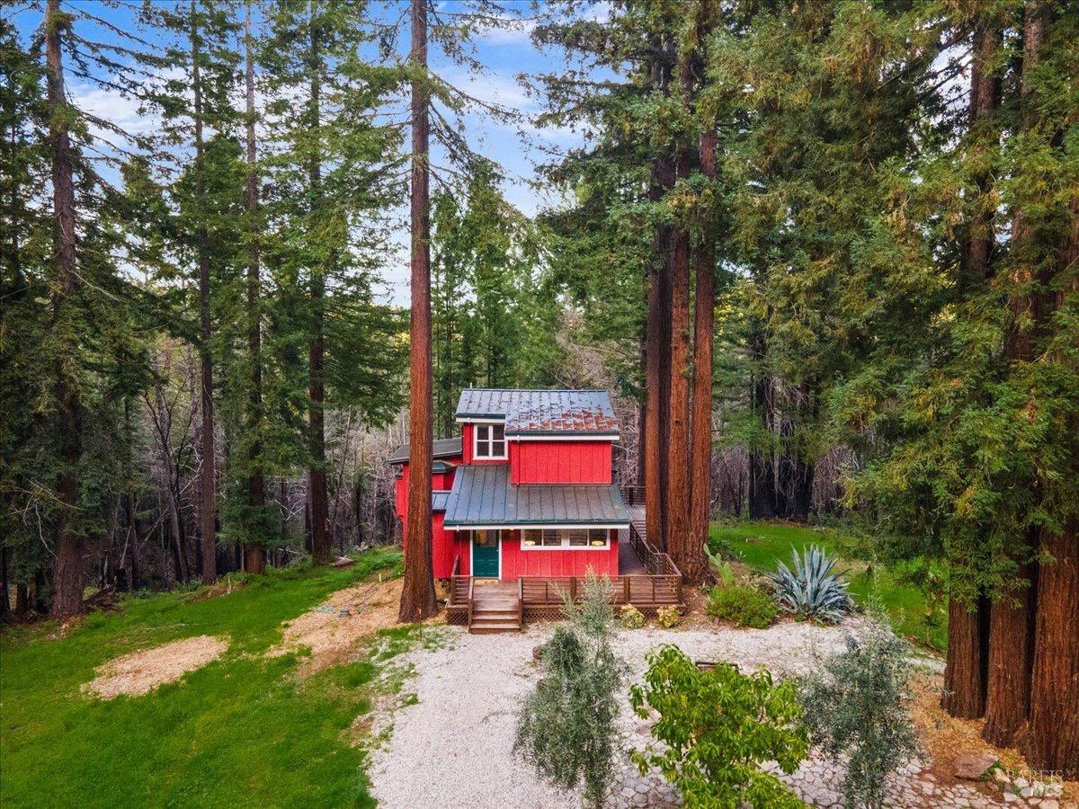 12076 Cloud Ridge Road Healdsburg, CA 95448 - Photo 4 of 72 Down the driveway is the turnkey guest cabin with two bedrooms, full bath, kitchen and gorgeous deck.