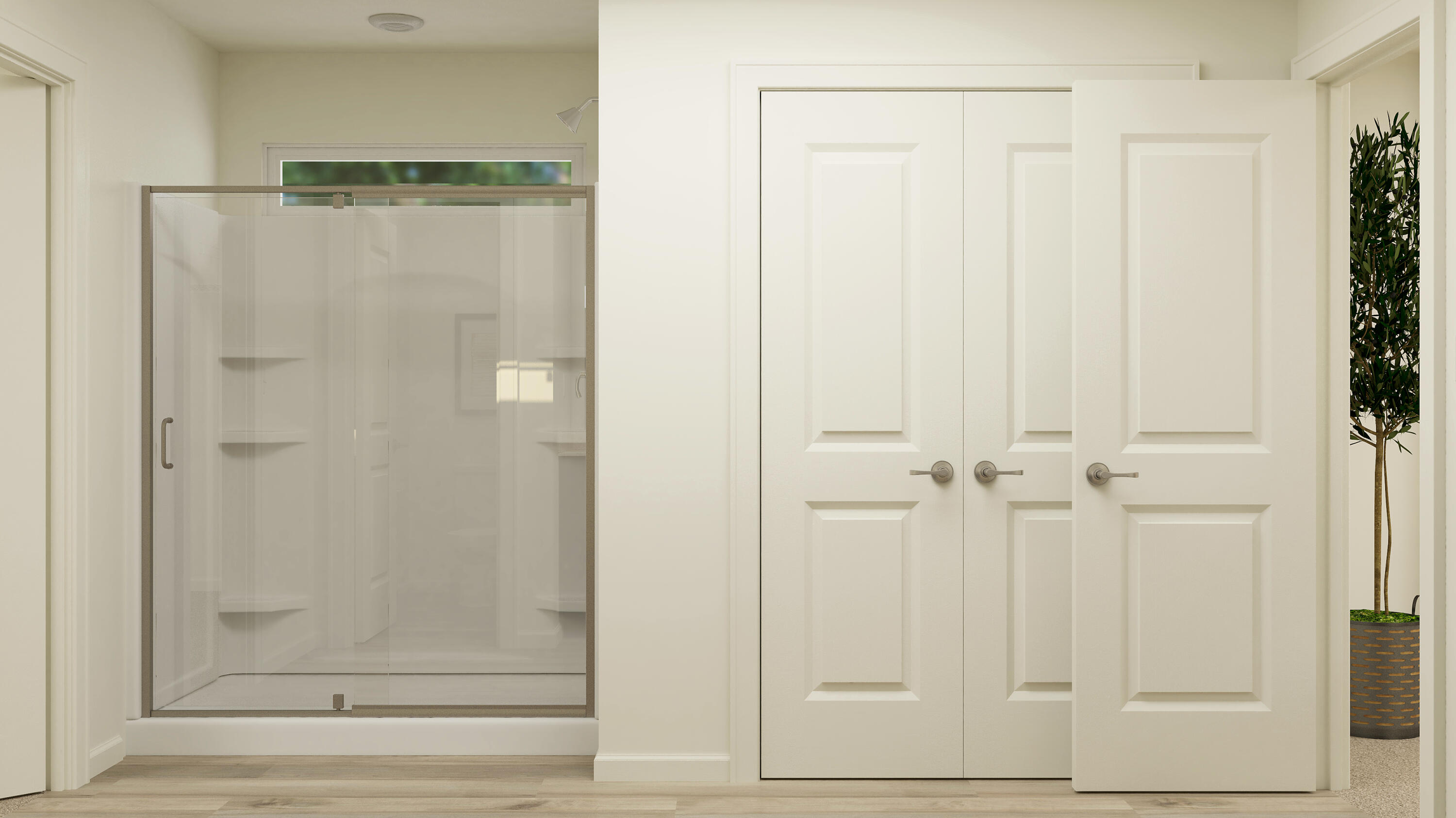5970 East 112th Place Winfield, IN 46307 - Photo 28 of 57 a bathroom with a glass shower door