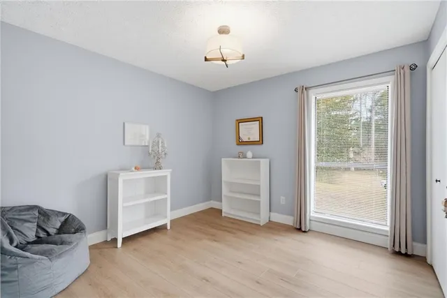 a front view of a house with patio