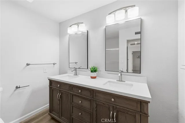 a view of a bench in a backyard