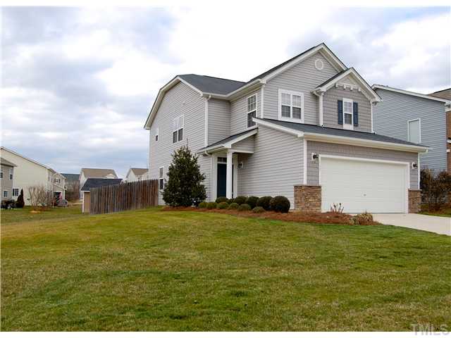 117 Steam Engine Way Garner, NC 27529 - Photo 2 of 21 The exterior of this home showcases a covered front porch and spacious side/front yard ... And don`t miss the fenced-in backyard!