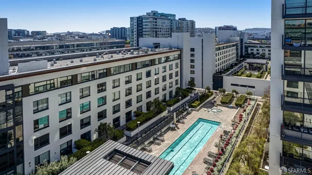 a view of a city with tall buildings