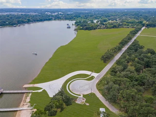 a view of a lake with a outdoor space
