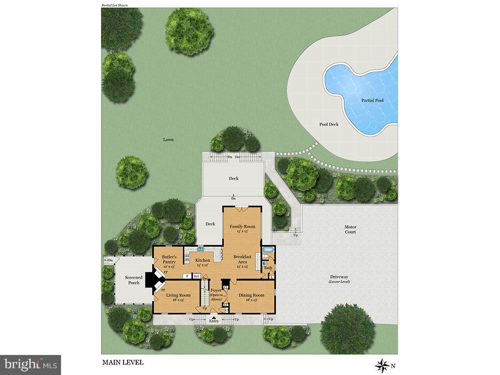 19411 Shelburne Glebe Road Leesburg, VA 20175 - Photo 57 of 58 Main level floor plan + partial site plan