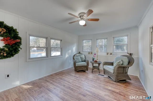 a living room with furniture