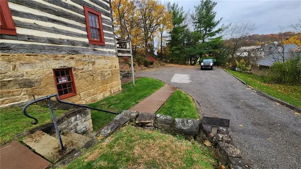a view of a garden with potted plants