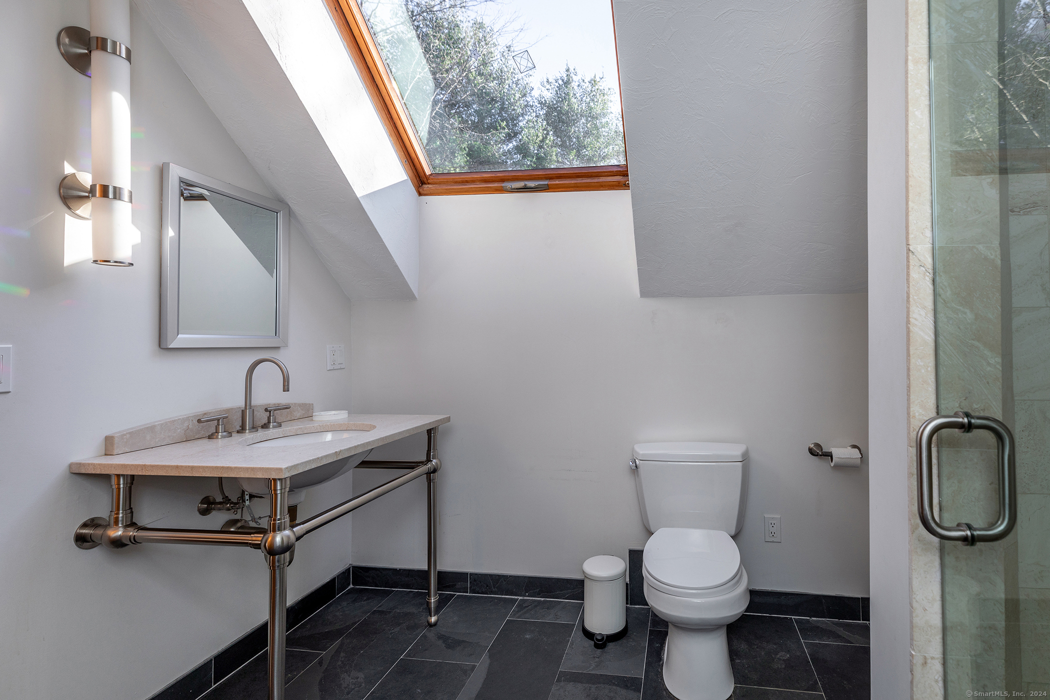 28 Headquarters Road Litchfield, CT 06759 - Photo 21 of 28 a bathroom with a toilet a sink and mirror