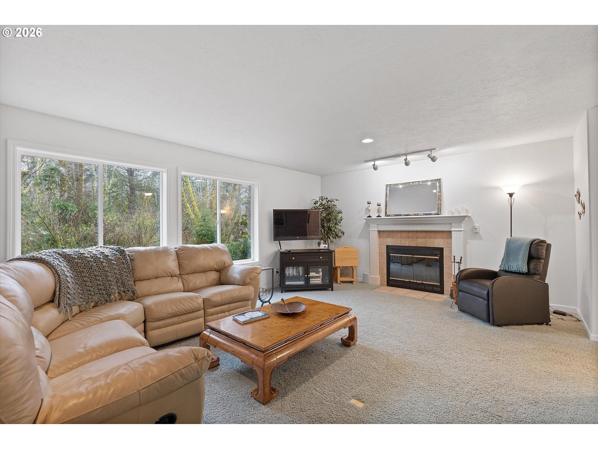 49800 Proposal Rock Loop Neskowin, OR 97149 - Photo 7 of 29 a living room with furniture a flat screen tv and a fireplace