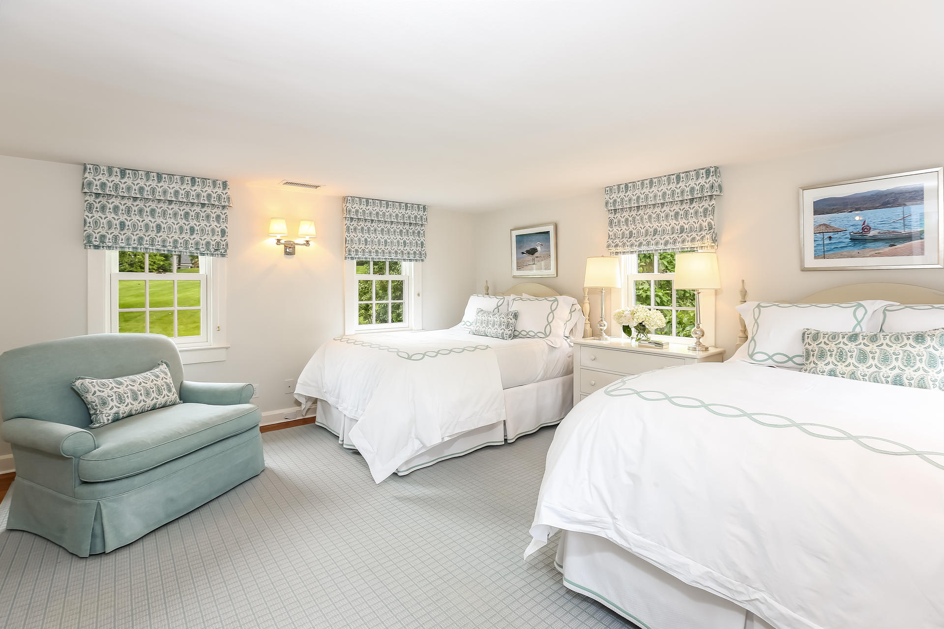 2 Saddle Ridge Road Darien, CT 06820 - Photo 20 of 33 a spacious bedroom with two beds and a couch