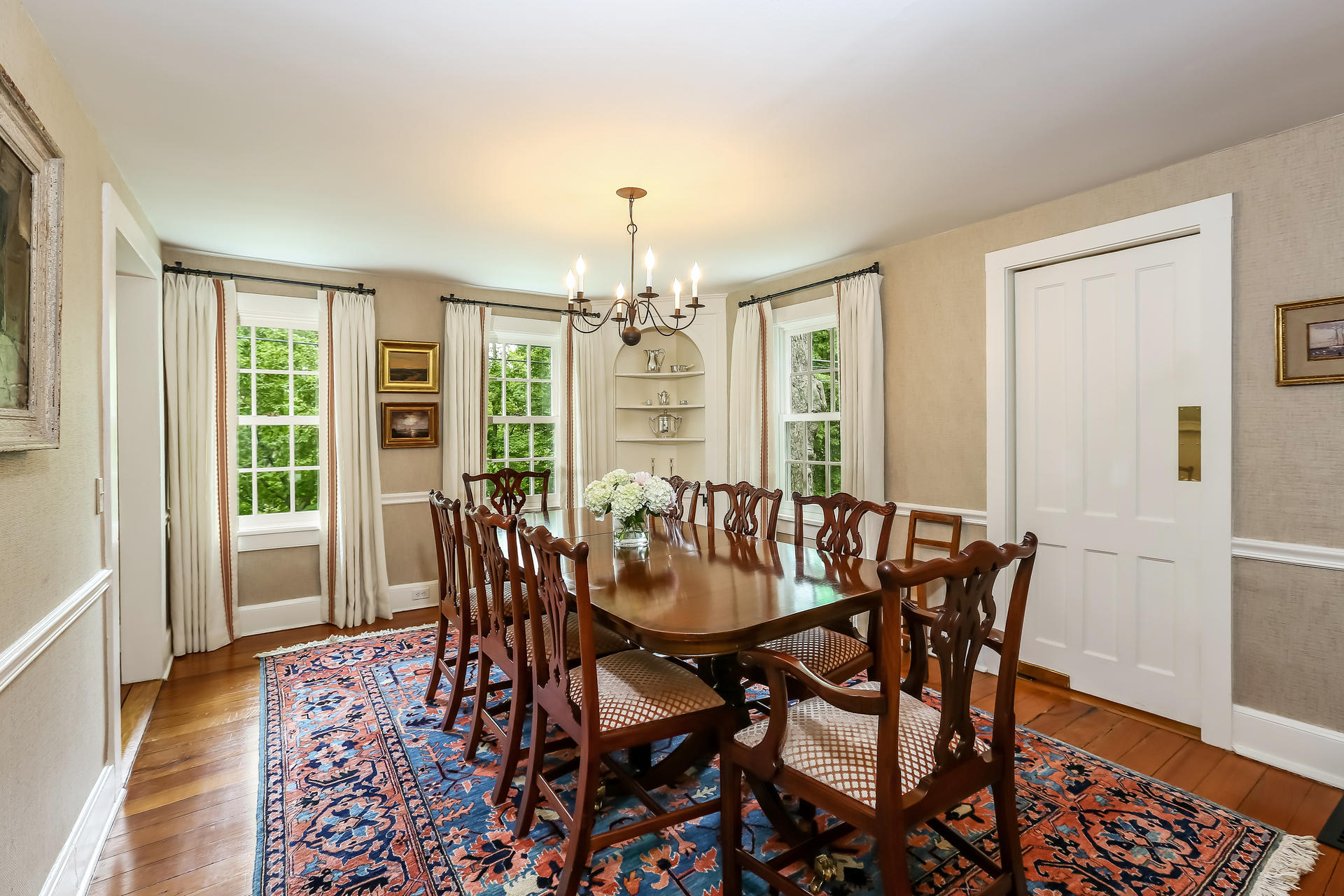 2 Saddle Ridge Road Darien, CT 06820 - Photo 10 of 33 a view of a dining room with furniture window and wooden floor