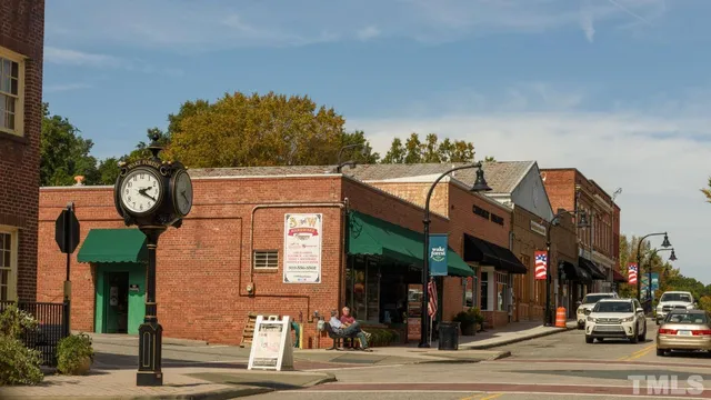 a view of a building and a street
