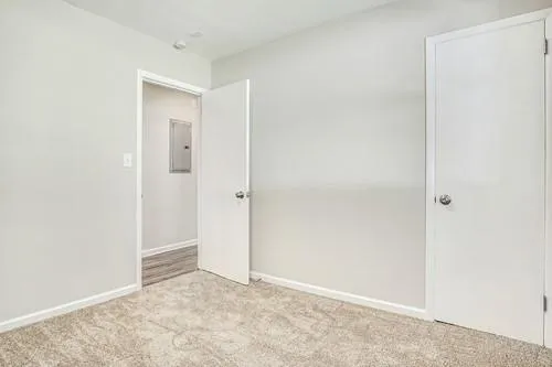 an empty room with a window