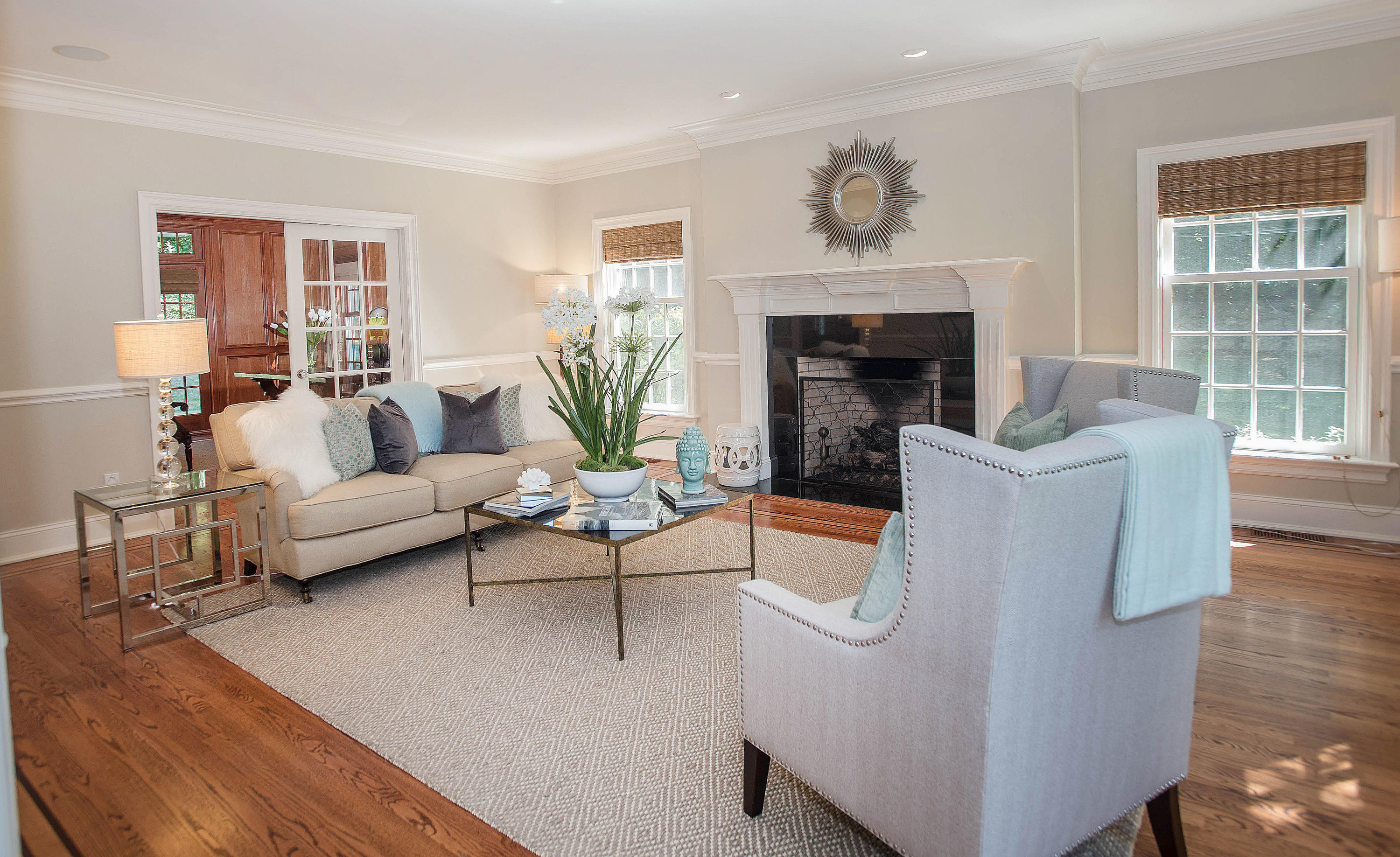 20 Silvermine Road New Canaan, CT 06840 - Photo 15 of 45 a living room with furniture and a fireplace