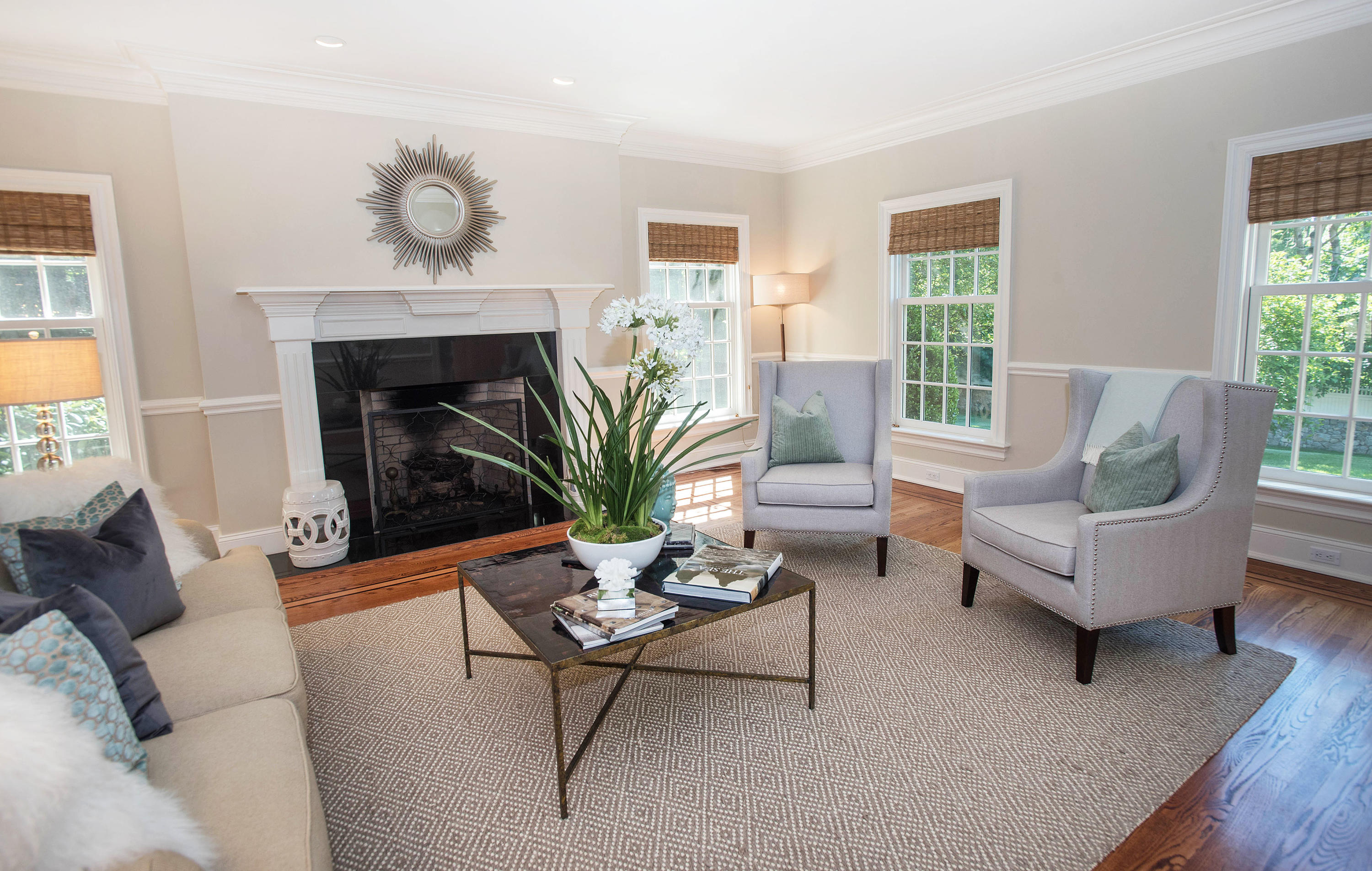 20 Silvermine Road New Canaan, CT 06840 - Photo 16 of 45 a living room with furniture and a fireplace