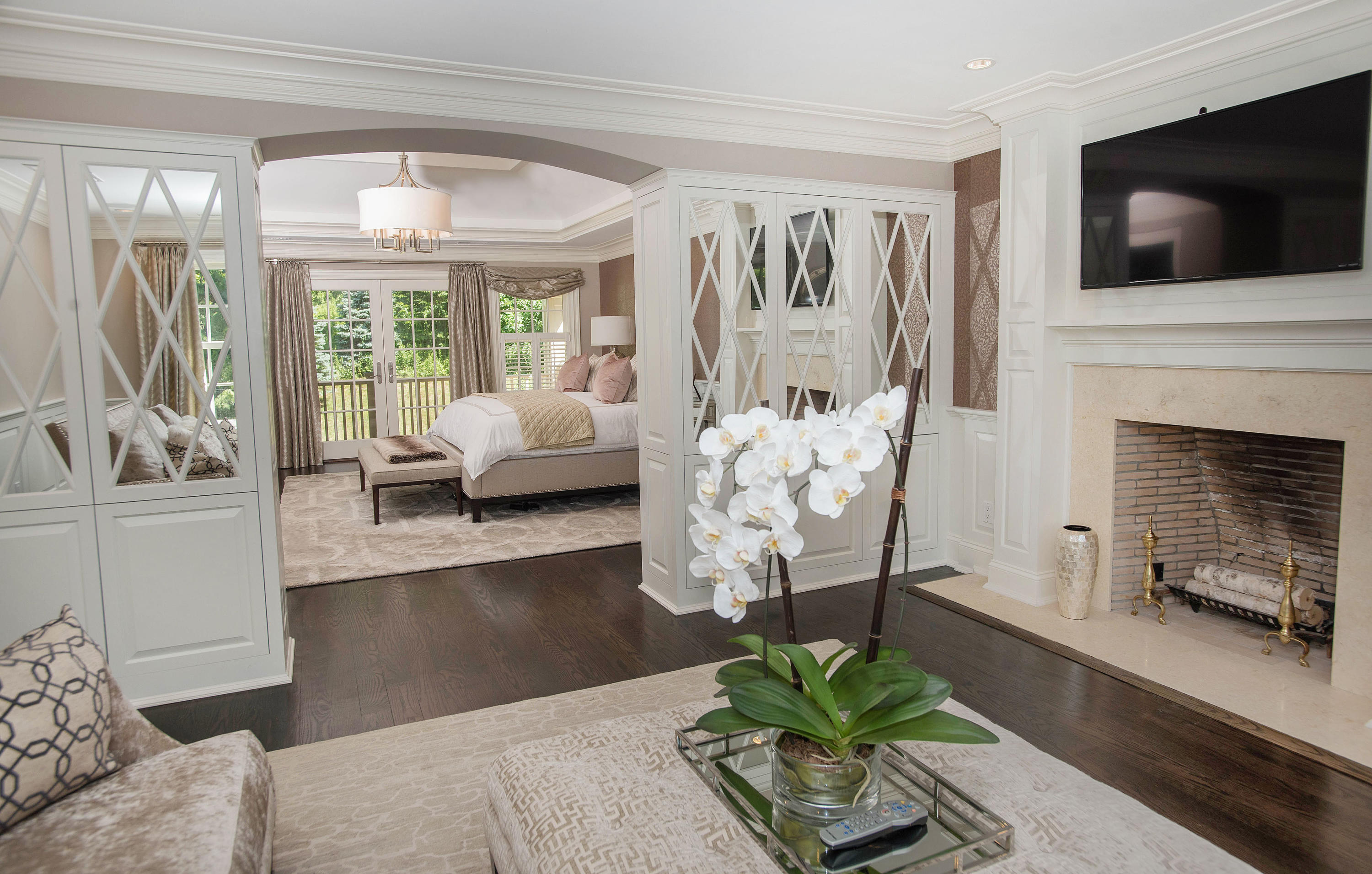 20 Silvermine Road New Canaan, CT 06840 - Photo 24 of 45 a living room with furniture fireplace and flat screen tv