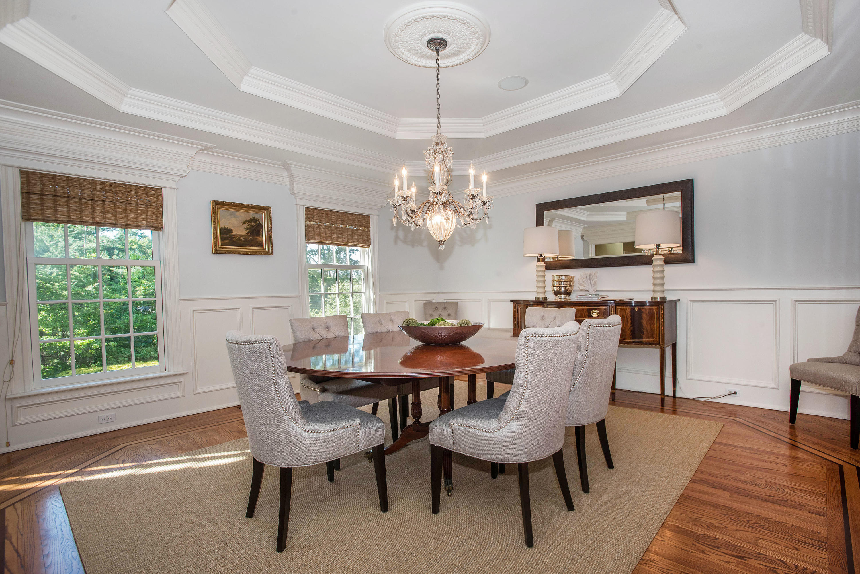 20 Silvermine Road New Canaan, CT 06840 - Photo 6 of 45 a dining room with furniture a chandelier and window