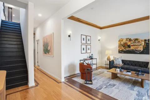 a living room with furniture