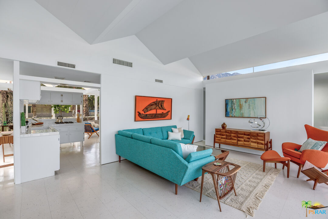 290 East Simms Road Palm Springs, CA 92262 - Photo 19 of 37 a living room with furniture and a wooden floor