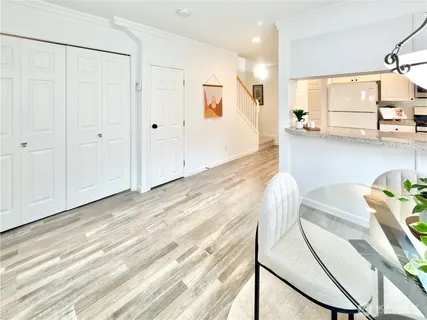 a view of a room with rack on the wall