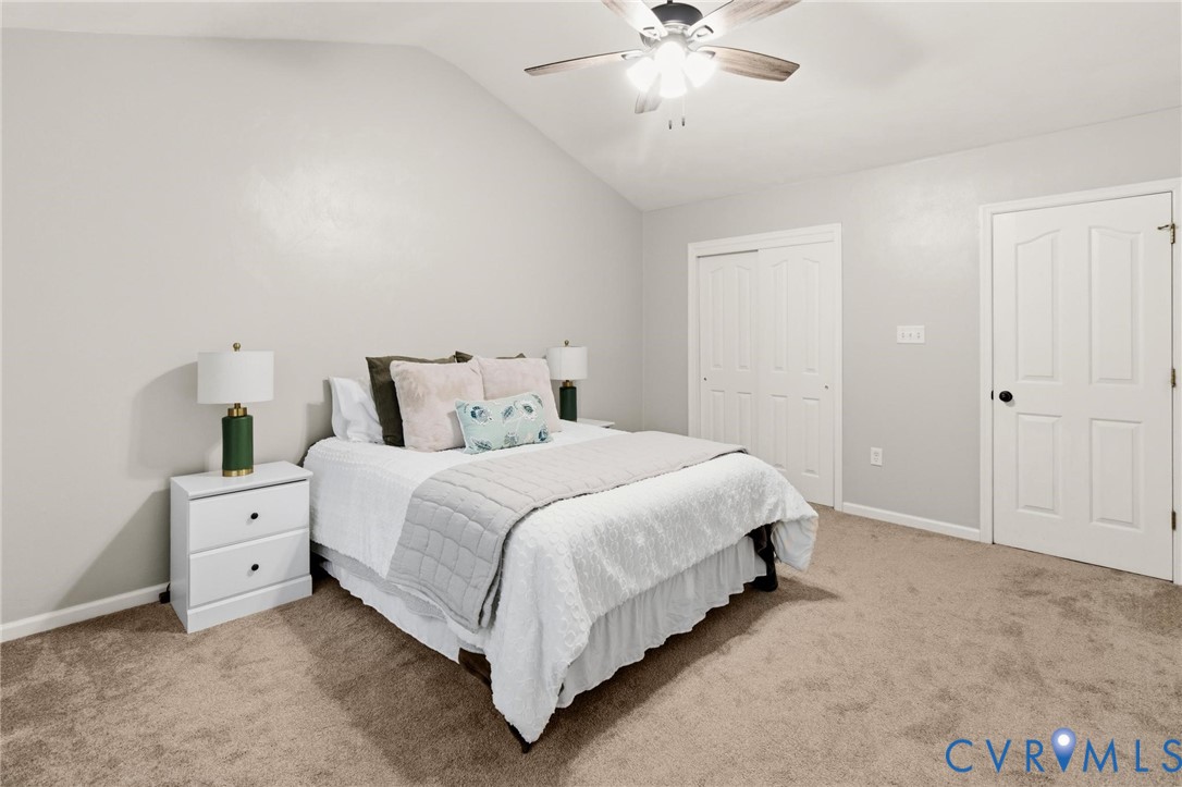 7807 Clover Ridge Place Chesterfield, VA 23832 - Photo 29 of 51 Bedroom featuring a vaulted ceiling, ceiling fan,
