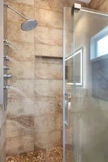 a bathroom with a shower