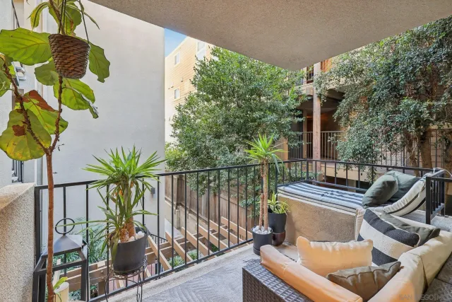 a view of balcony with couch