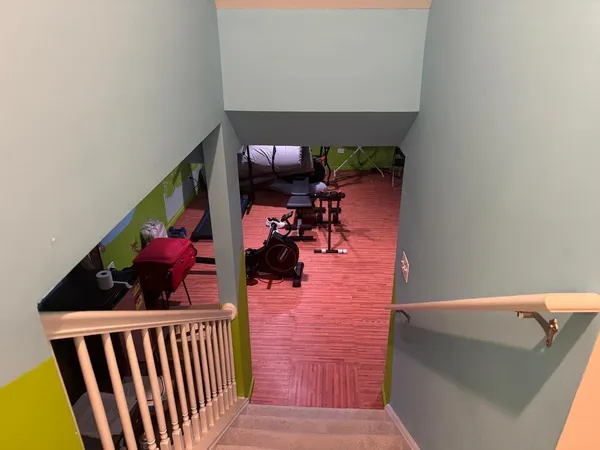 a view of a living room and a couch