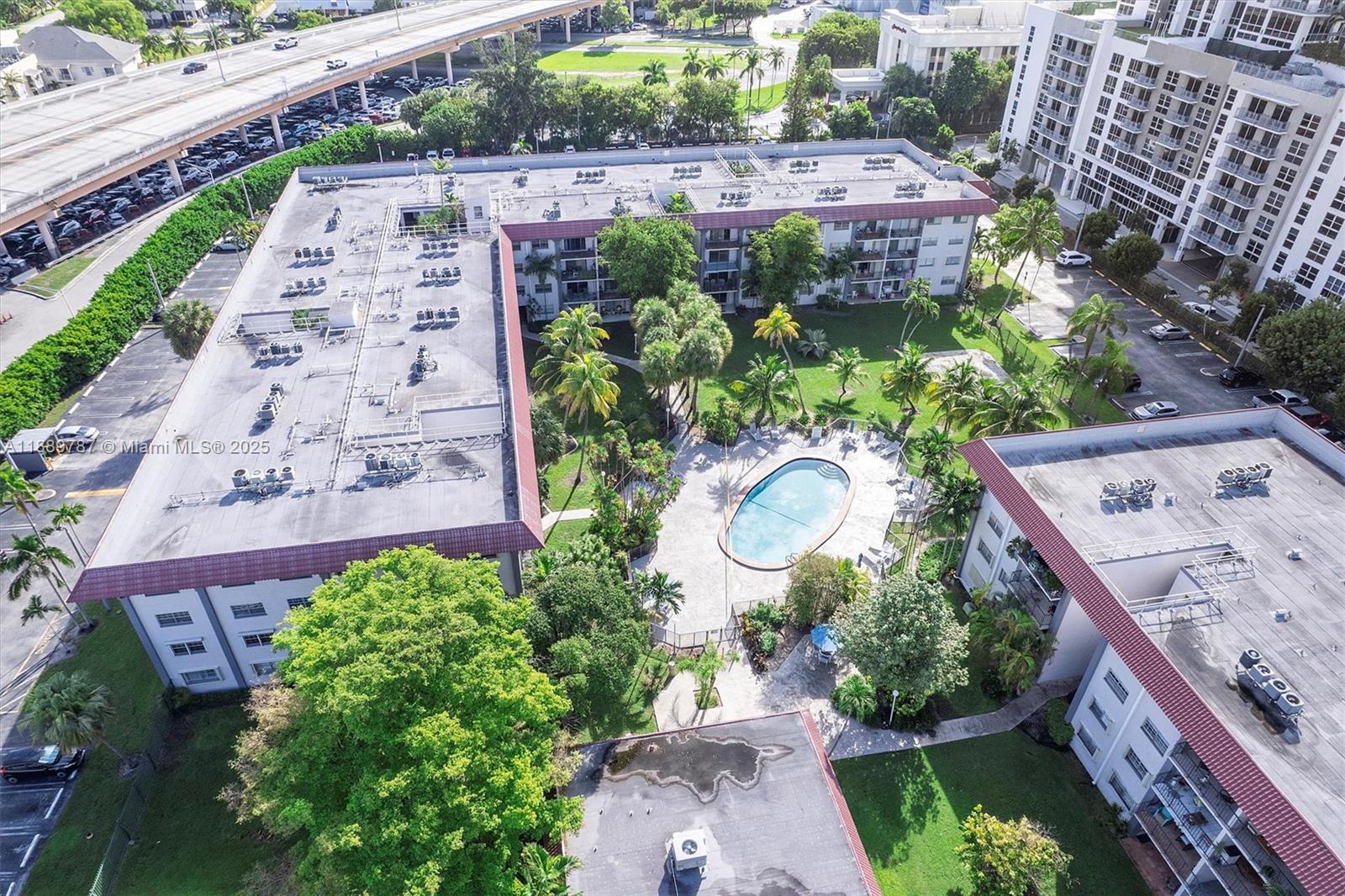 8107 Southwest 72nd Avenue, Unit 201E Miami, FL 33143 - Photo 27 of 29 an aerial view of a house