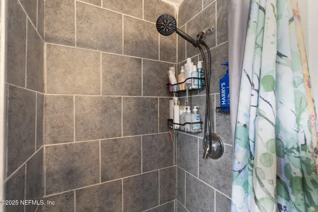a bathroom with a shower