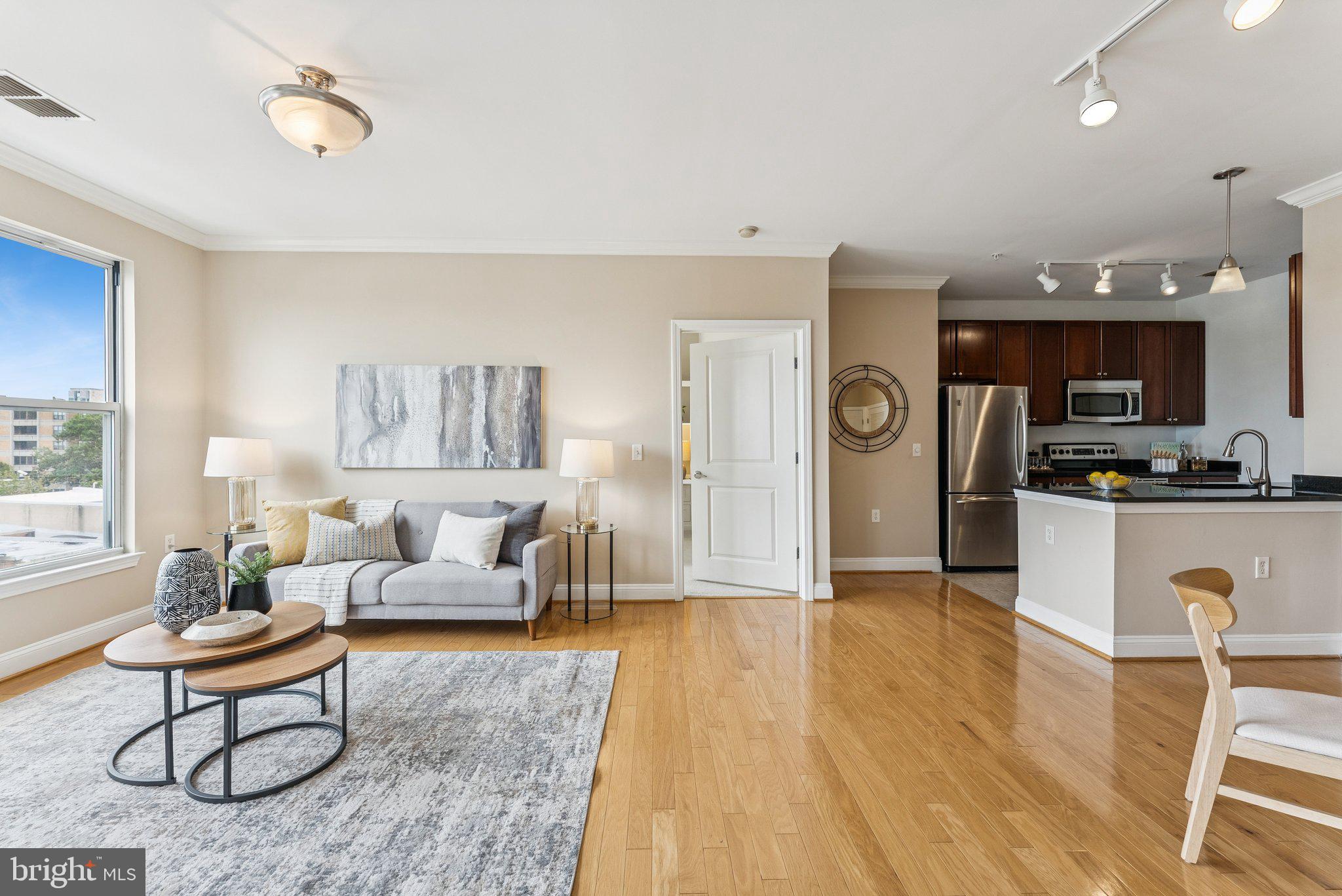 1391 Pennsylvania Ave. Southeast, Unit 403 Washington, DC 20003 - Photo 1 of 34 a living room with furniture and a wooden floor