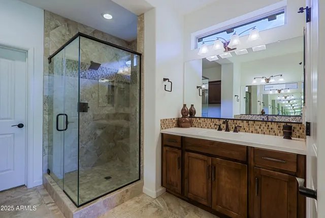 a view of a city with lawn chairs