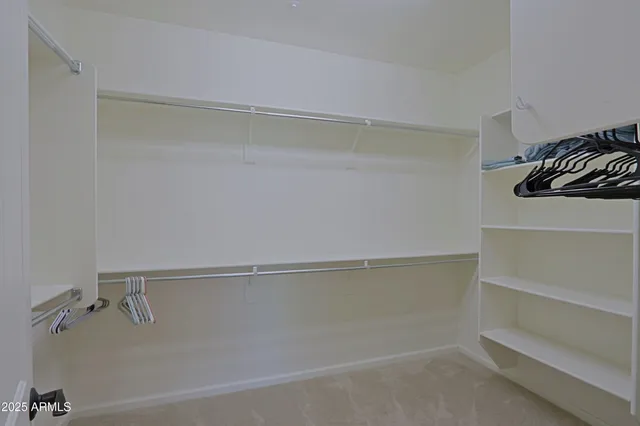 a view of a storage room with furniture