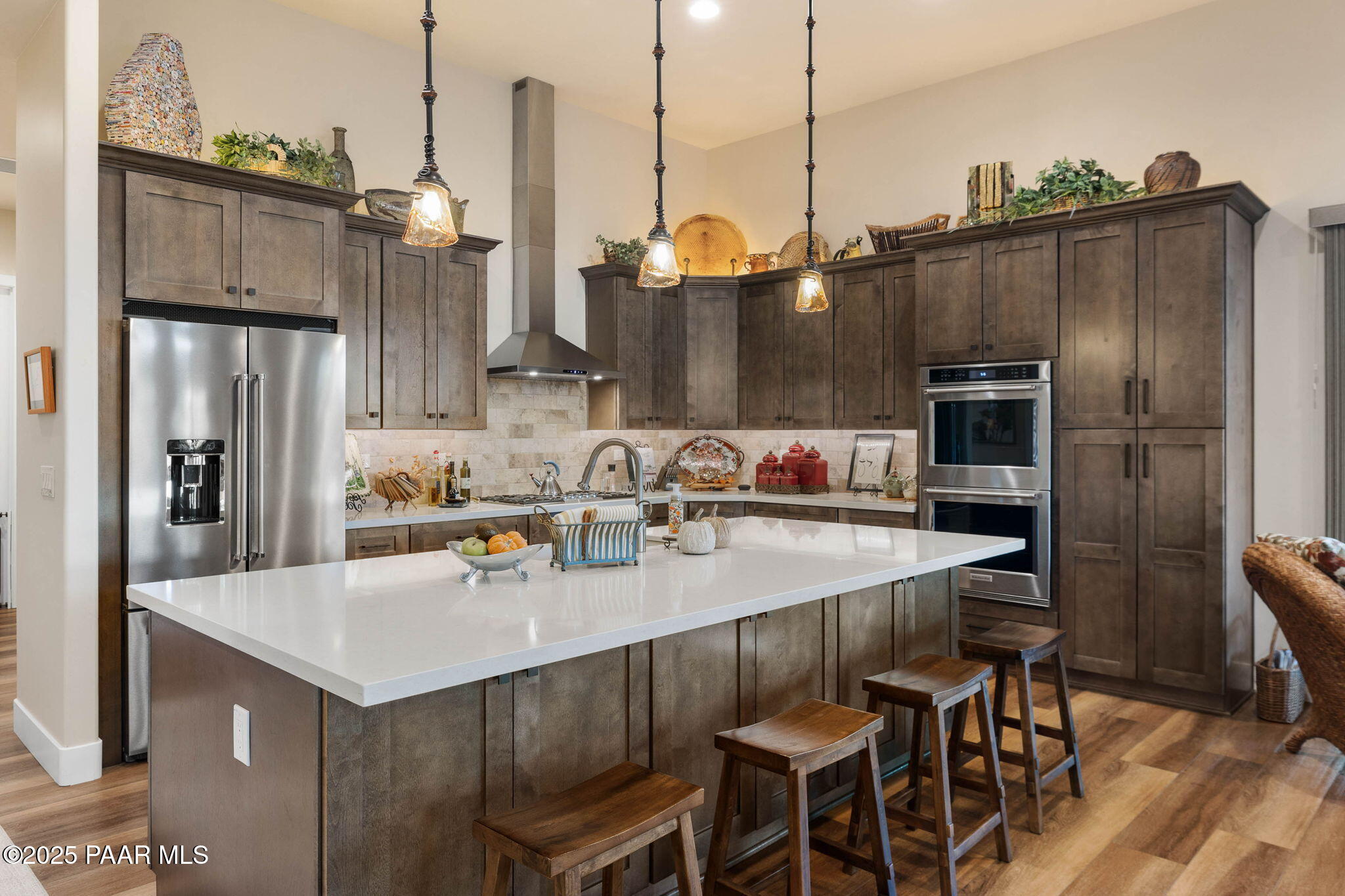 15505 North Double Adobe Road Prescott, AZ 86305 - Photo 13 of 84 a kitchen with stainless steel appliances granite countertop a sink a stove and a refrigerator