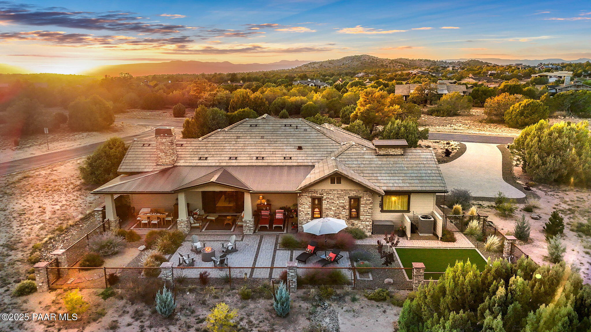 15505 North Double Adobe Road Prescott, AZ 86305 - Photo 60 of 84 an aerial view of a house with garden space and ocean view