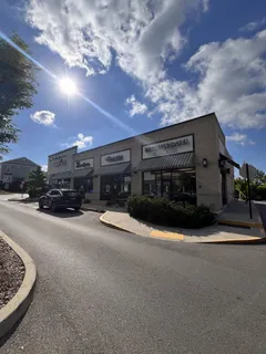 a large building with a street