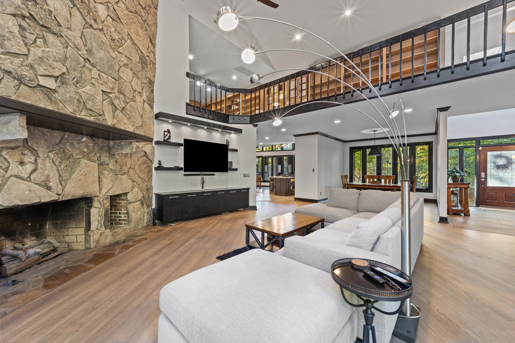 217 Carpathian Way Raleigh, NC 27615 - Photo 25 of 28 Amazing Stone Gas Fireplace in Living Room