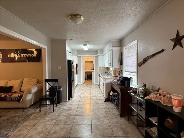 a kitchen with lots of counter top space