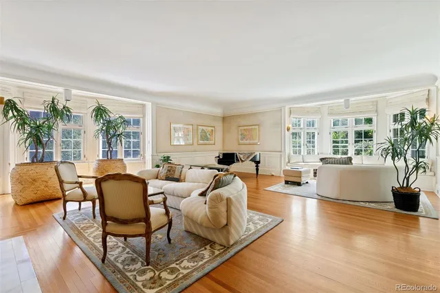 a view of a wooden door and a yard