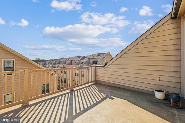 a view of a terrace with sky view