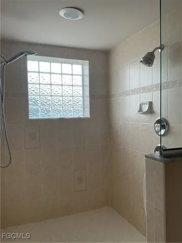 a bathroom with a window