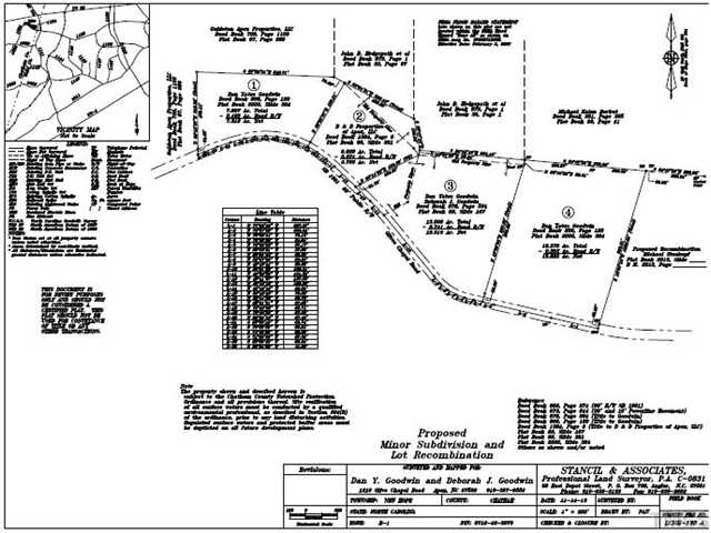 Olives Chapel Road, Unit D Apex, NC 27502 - Photo 3 of 10 PRELIMINARY SURVEY OF FUTURE LOT CONFIGS AS OF 02/01/2014.BUYER HAS OPTION TO REQUEST CHANGES OR ADDITIONAL LAND.LOT 3 CONTAINS NICE 2 STORY HOME AND PROFESSIONAL DETACHED "HOT ROD SHOP".CALL AGENT FOR SPECIFIC QUESTIONS AND MORE DETAILS !!