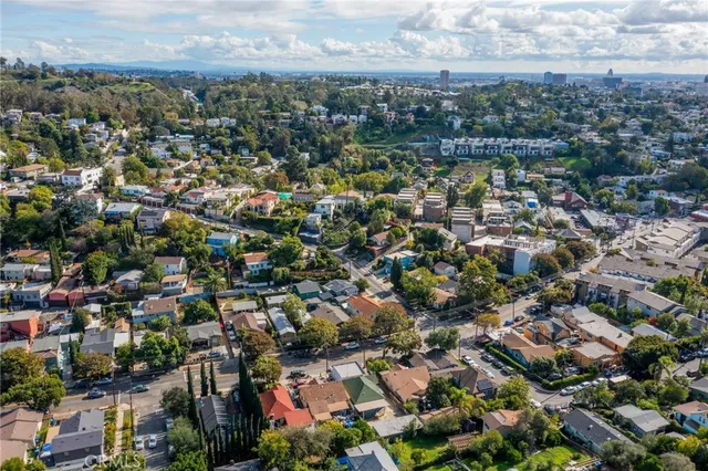 an aerial view of a city